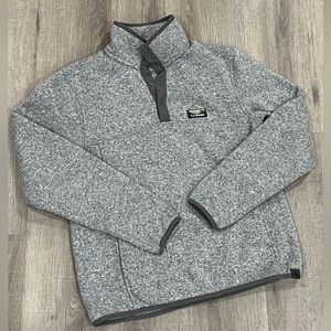 Men’s L.L. Bean Small Slightly Fitted Half Snap Better Sweater Patch Logo Gray